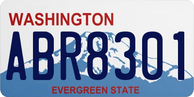 WA license plate ABR8301