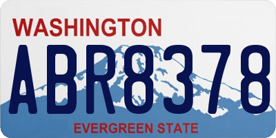 WA license plate ABR8378