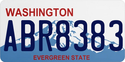 WA license plate ABR8383