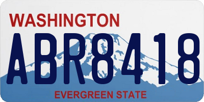 WA license plate ABR8418