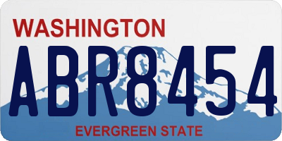 WA license plate ABR8454