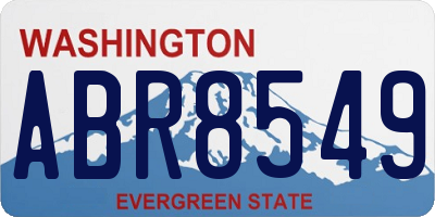 WA license plate ABR8549