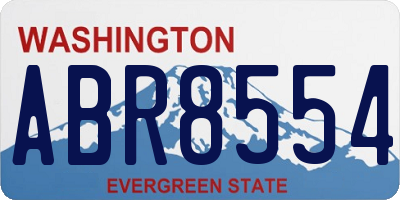 WA license plate ABR8554