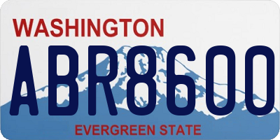 WA license plate ABR8600