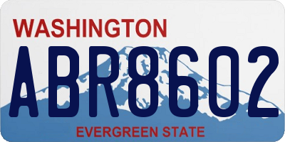 WA license plate ABR8602
