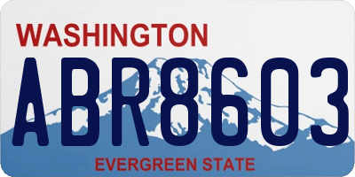 WA license plate ABR8603