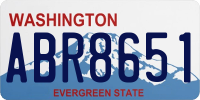 WA license plate ABR8651