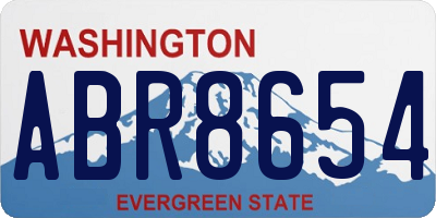 WA license plate ABR8654