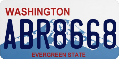 WA license plate ABR8668