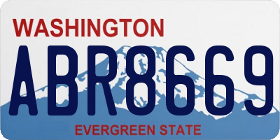 WA license plate ABR8669
