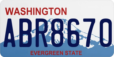 WA license plate ABR8670