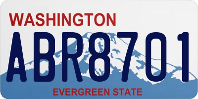 WA license plate ABR8701