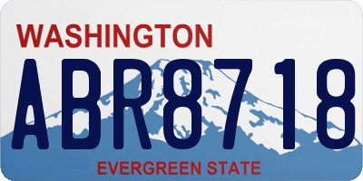 WA license plate ABR8718