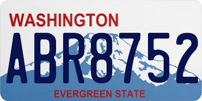 WA license plate ABR8752