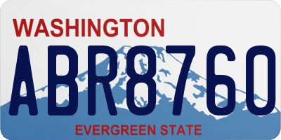 WA license plate ABR8760