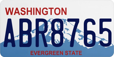 WA license plate ABR8765