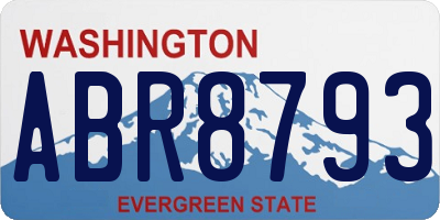 WA license plate ABR8793