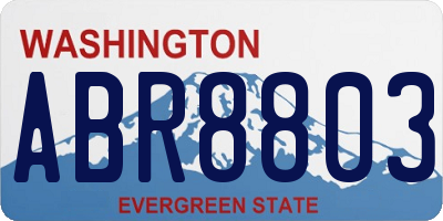 WA license plate ABR8803