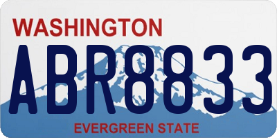 WA license plate ABR8833