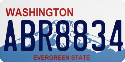 WA license plate ABR8834