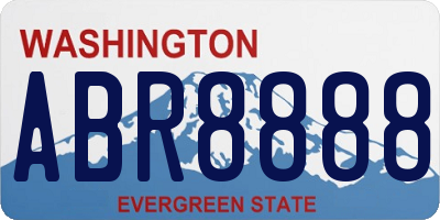 WA license plate ABR8888