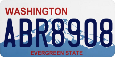 WA license plate ABR8908