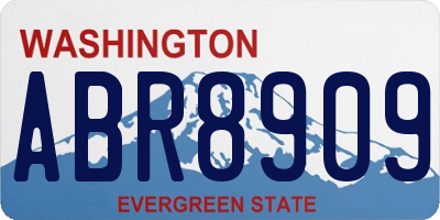 WA license plate ABR8909