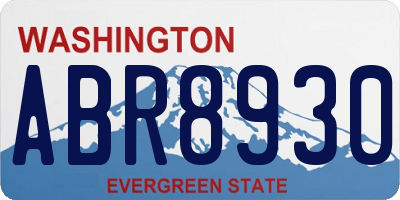 WA license plate ABR8930