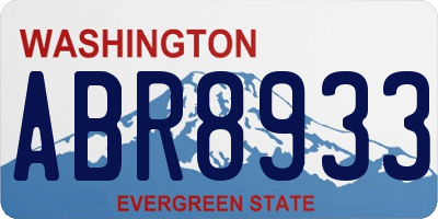 WA license plate ABR8933
