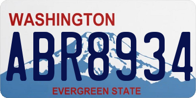 WA license plate ABR8934