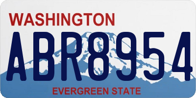 WA license plate ABR8954