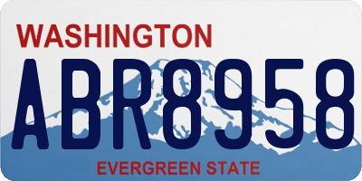 WA license plate ABR8958