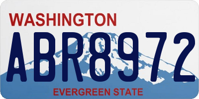 WA license plate ABR8972