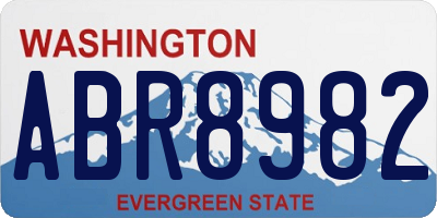 WA license plate ABR8982