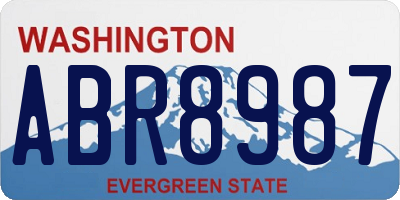 WA license plate ABR8987