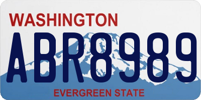 WA license plate ABR8989