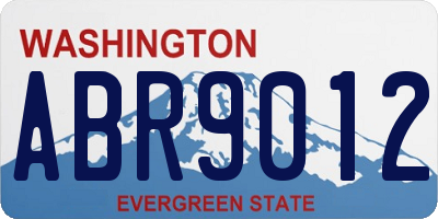 WA license plate ABR9012