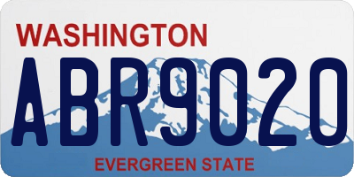 WA license plate ABR9020