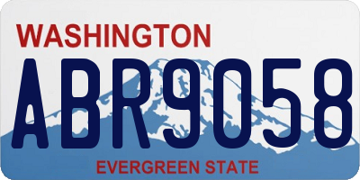 WA license plate ABR9058