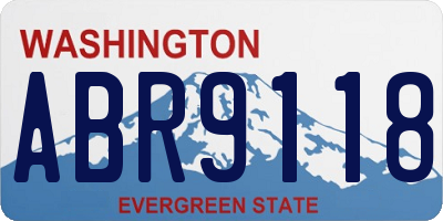 WA license plate ABR9118