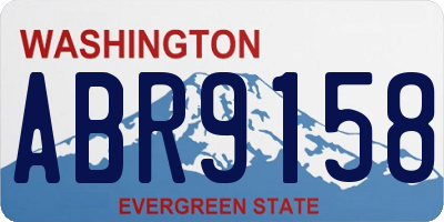WA license plate ABR9158