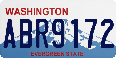 WA license plate ABR9172