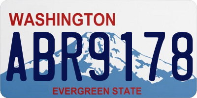 WA license plate ABR9178
