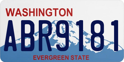 WA license plate ABR9181