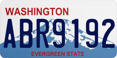 WA license plate ABR9192