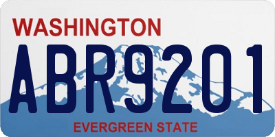 WA license plate ABR9201