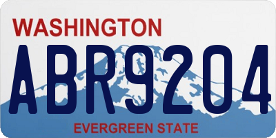WA license plate ABR9204