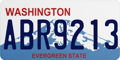 WA license plate ABR9213