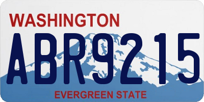 WA license plate ABR9215
