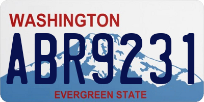 WA license plate ABR9231